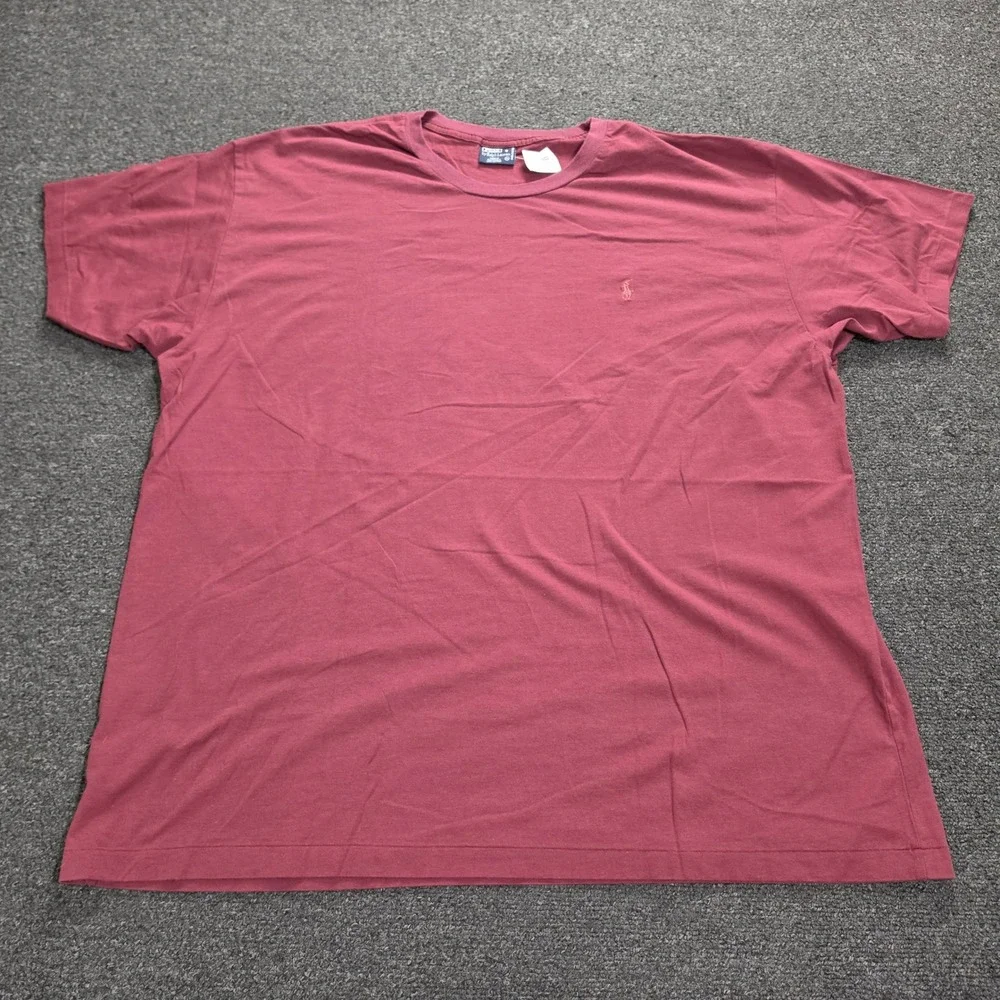 Polo Ralph Lauren T-Shirt Mens XXL Burgundy Red Cotton Short Sleeve Pony Logo